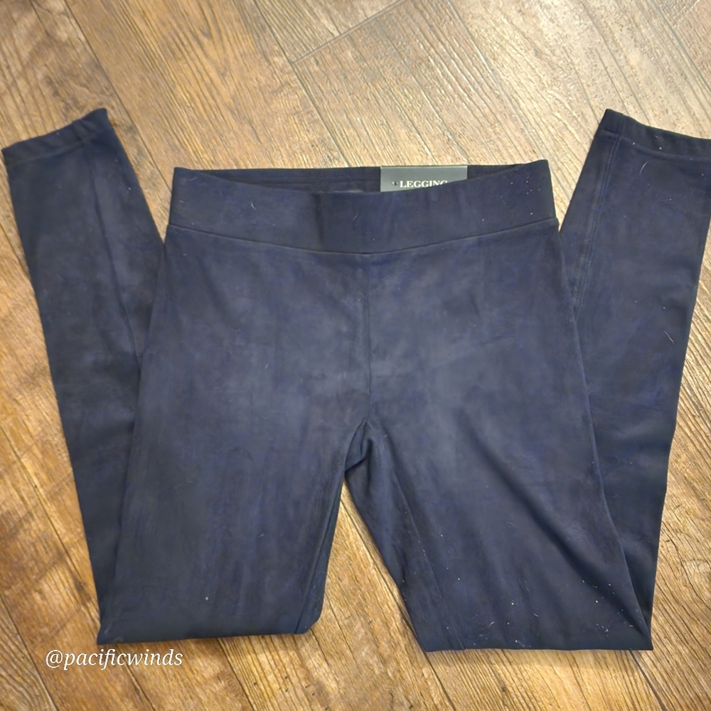 NWT SUEDE-LIKE ANN TAYLOR BLACK LEGGINGS XXS - Picture 4 of 8